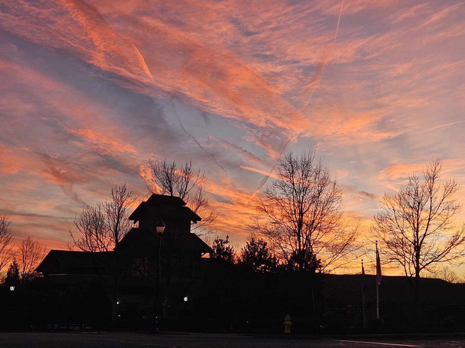 Sunset over Riverside Lodge