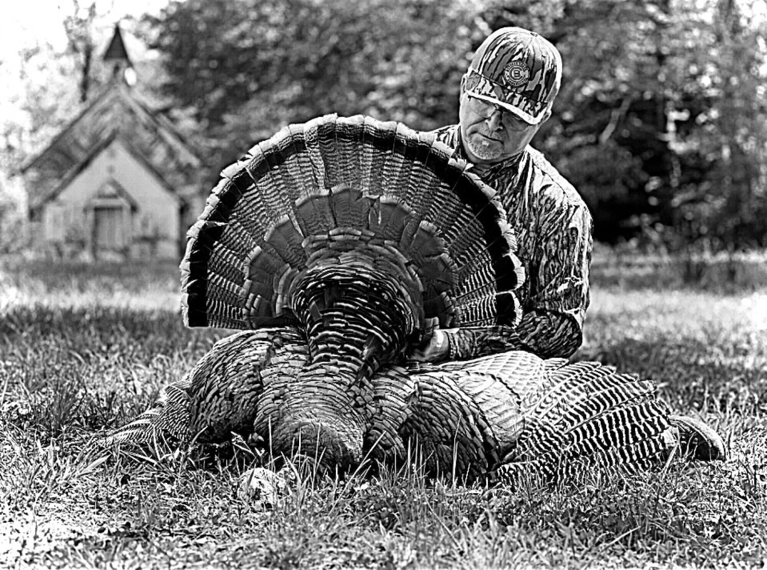 Gobbler at the old country church
