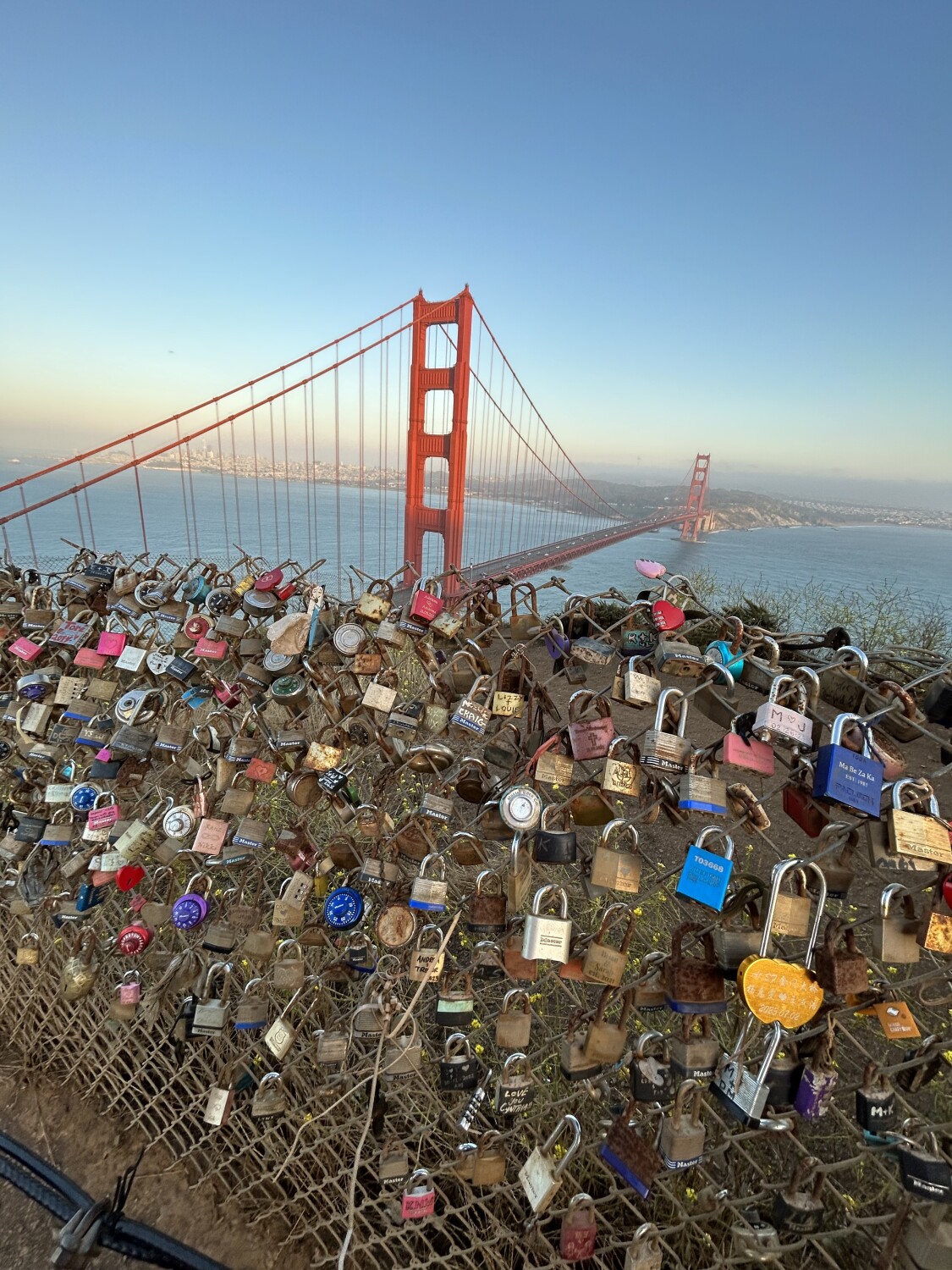Locked on the fence with love at Golden Gate