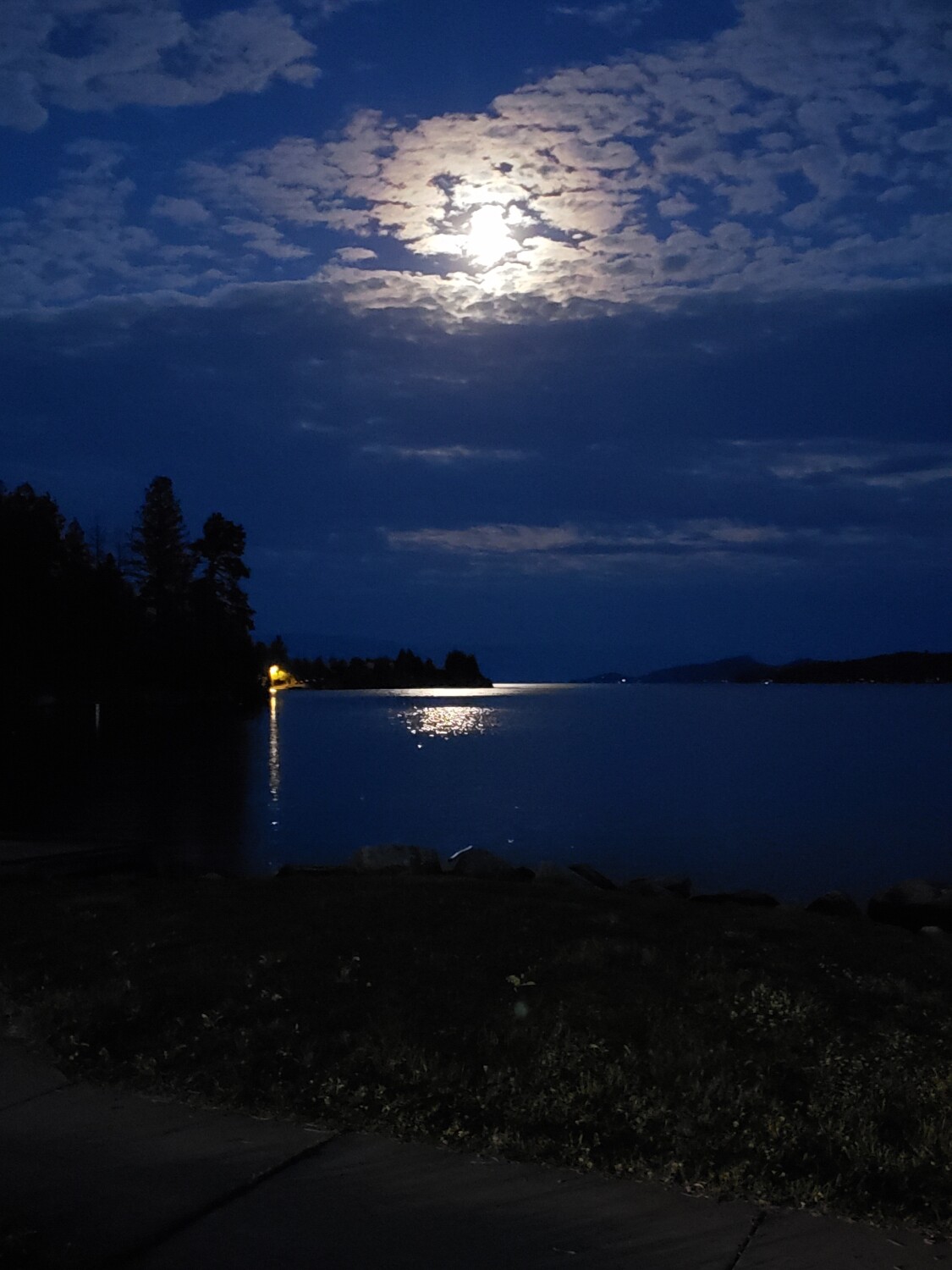 Moonlight on Flathead Lake