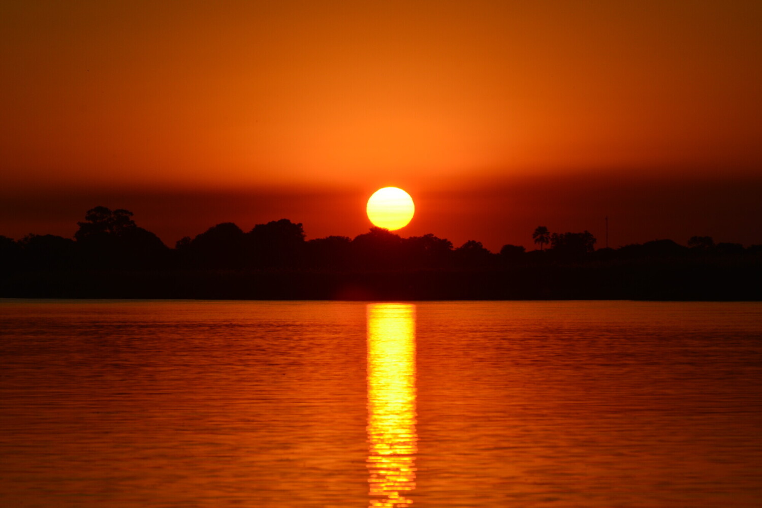 Sunset Over the Okavango River