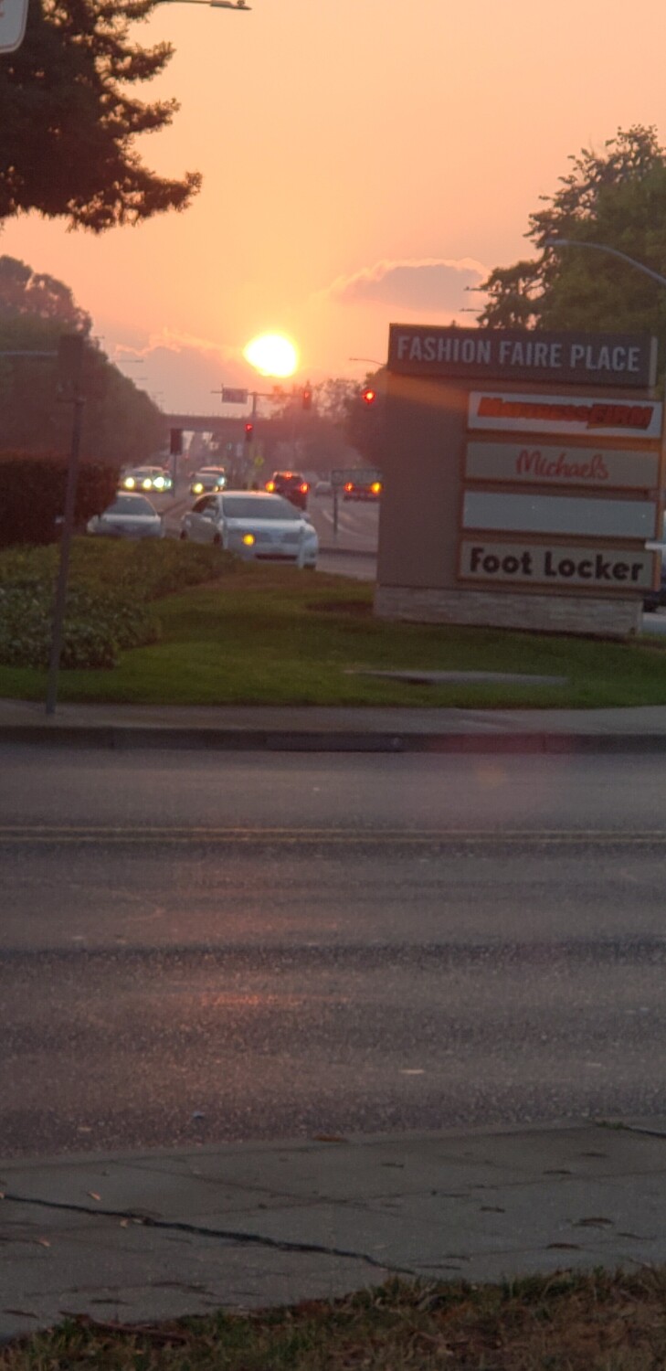 Smoggy summer sunset