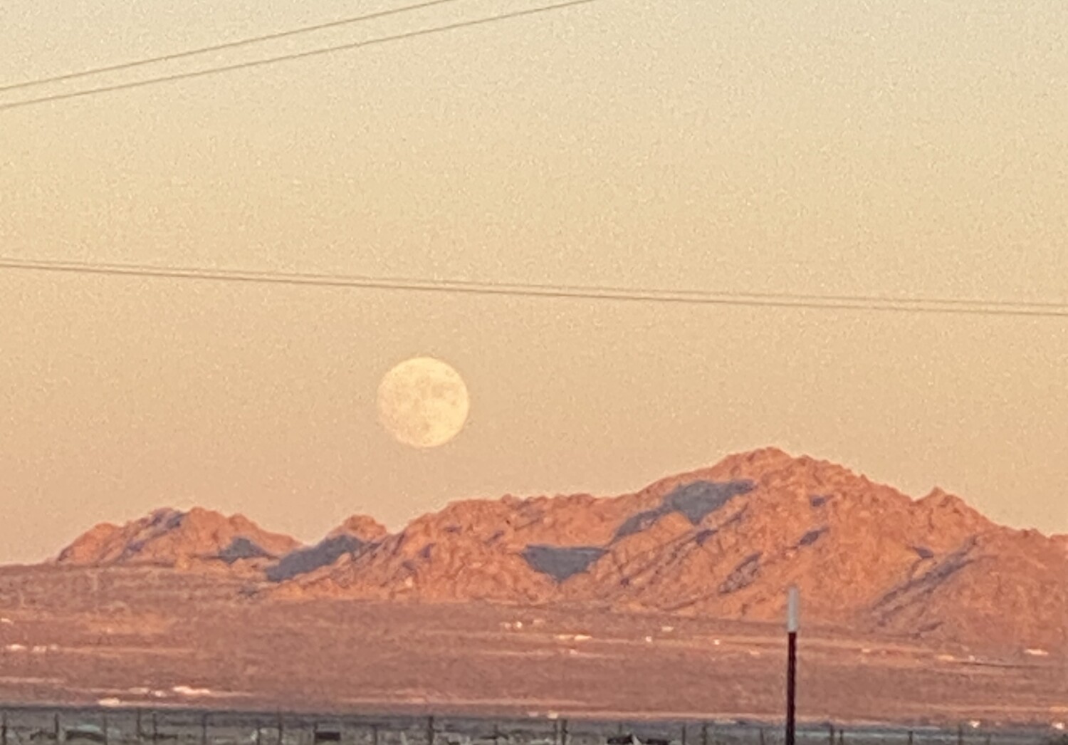 Moon in desert