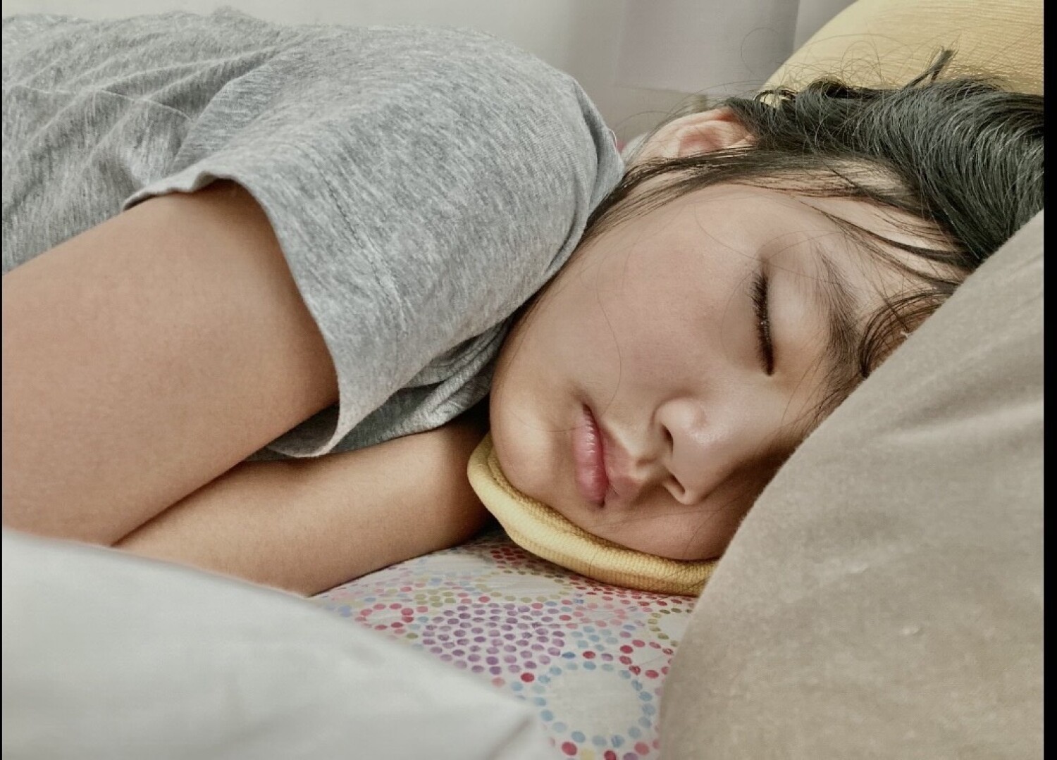 In her peaceful/deepest sleep...