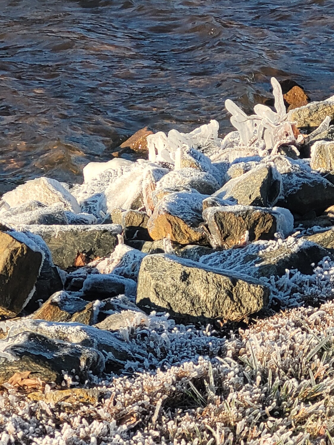 Ice on rocks