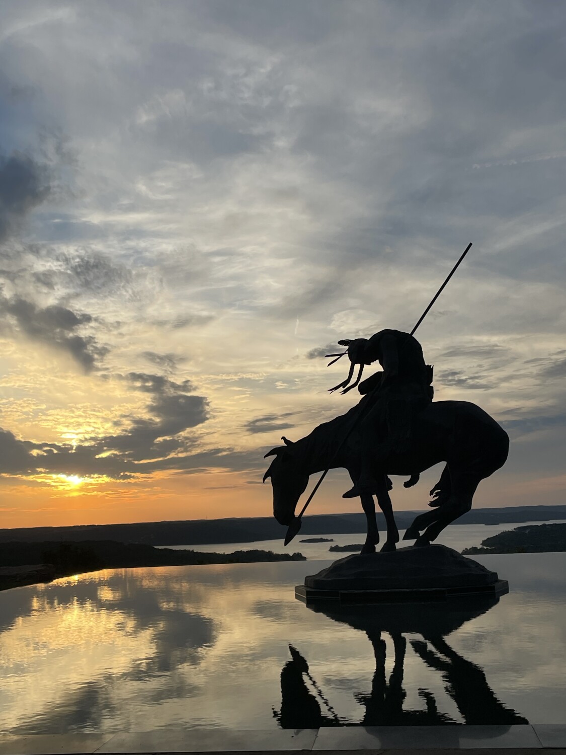 View of sunset ceremony overlooking Table-rock la