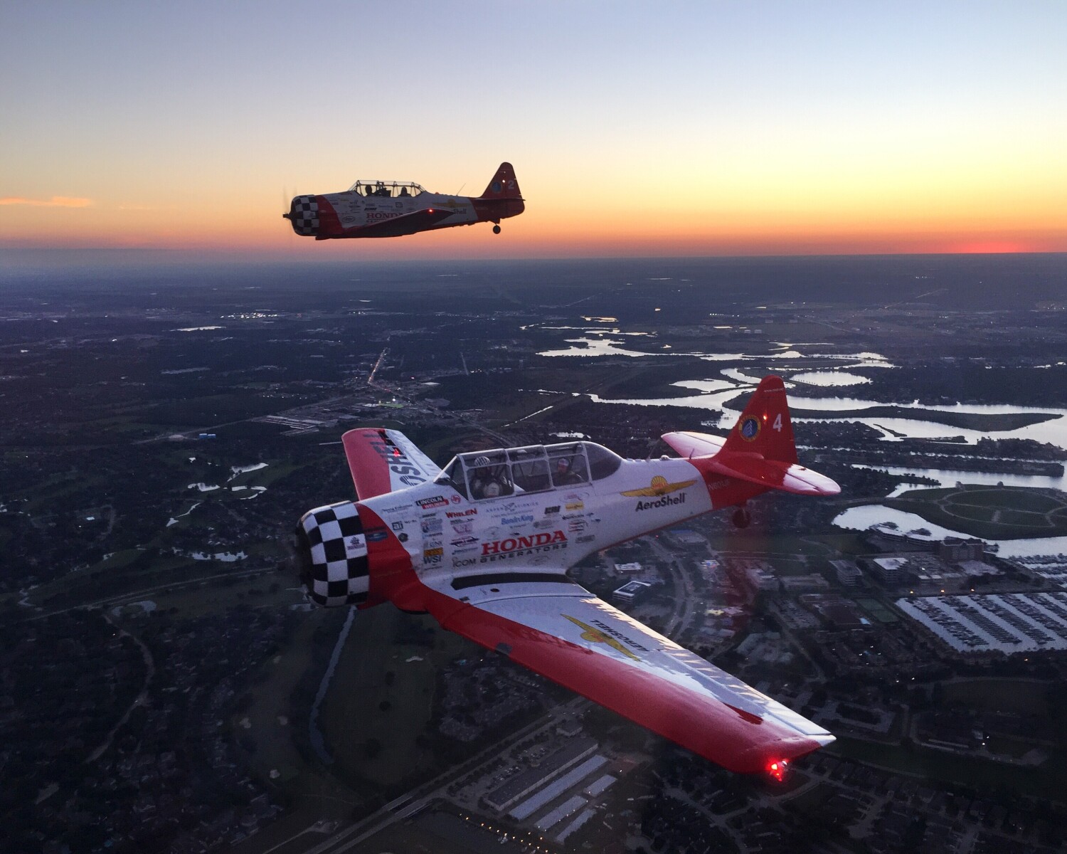 flight at sunset