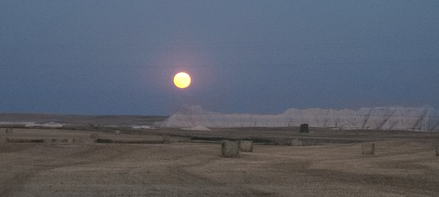 Super Moon over The Badlands