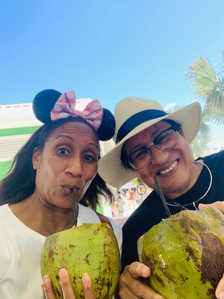 Enjoying Coconuts in Nassau