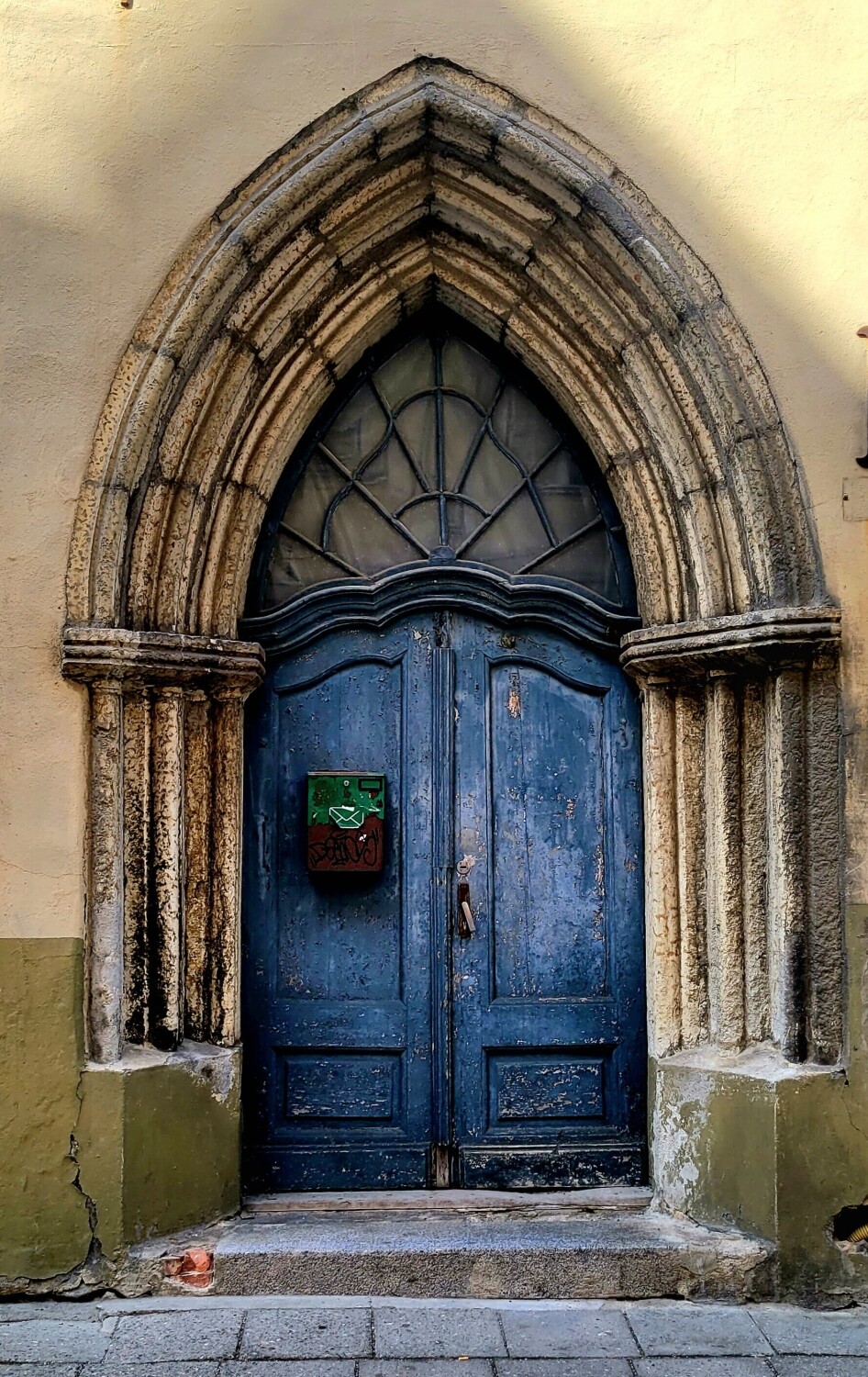 Blue Rustic Door in Tallinn, Estonia