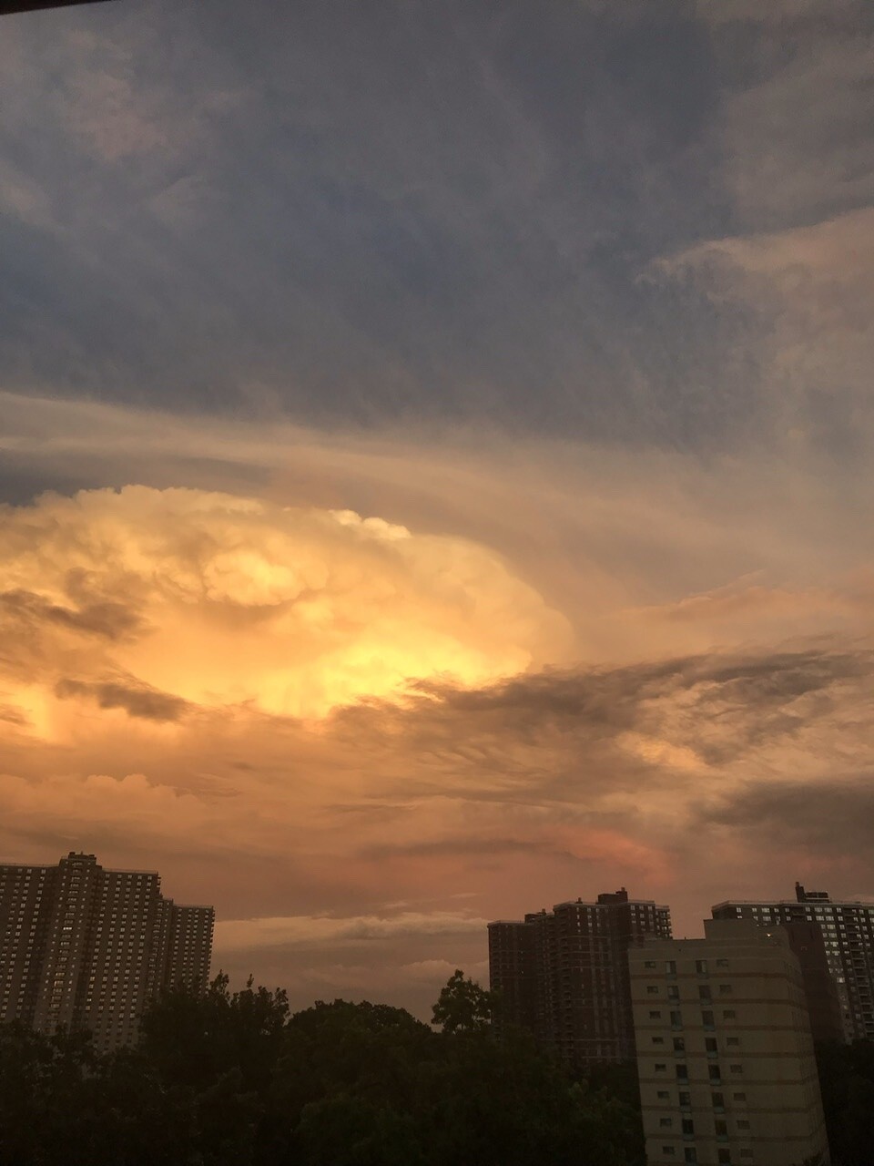 Sunset on a cloudy windy day