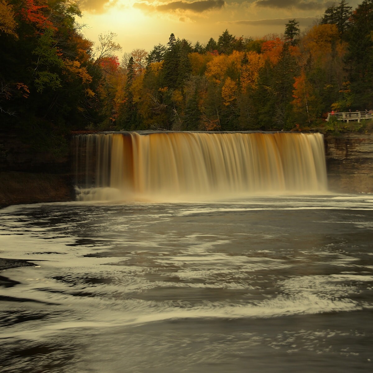 Tahquamenon falls in autumn