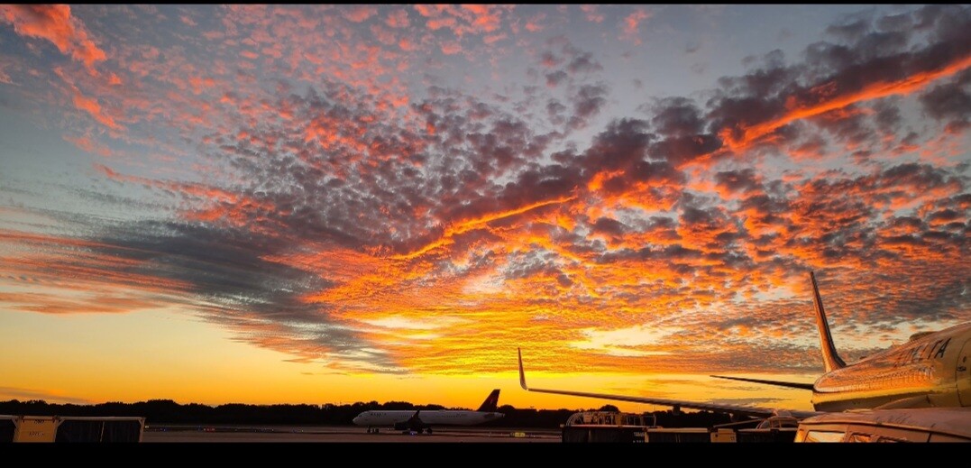 Sunset at the airport