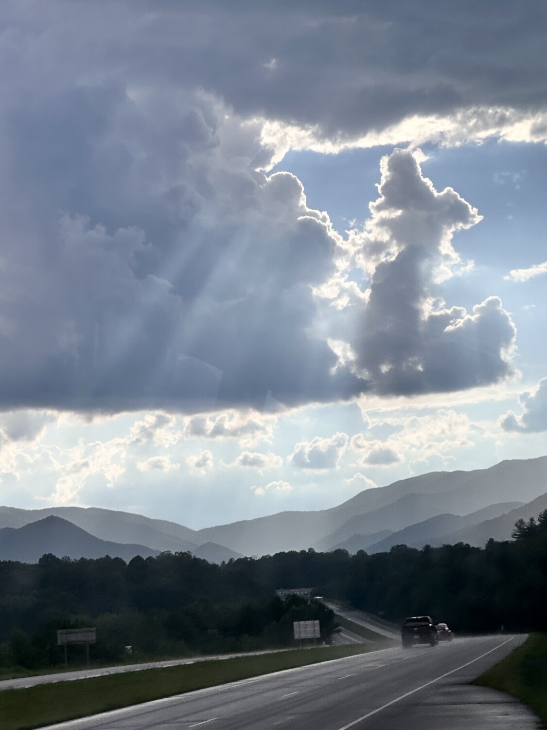 Sun shining through the clouds!