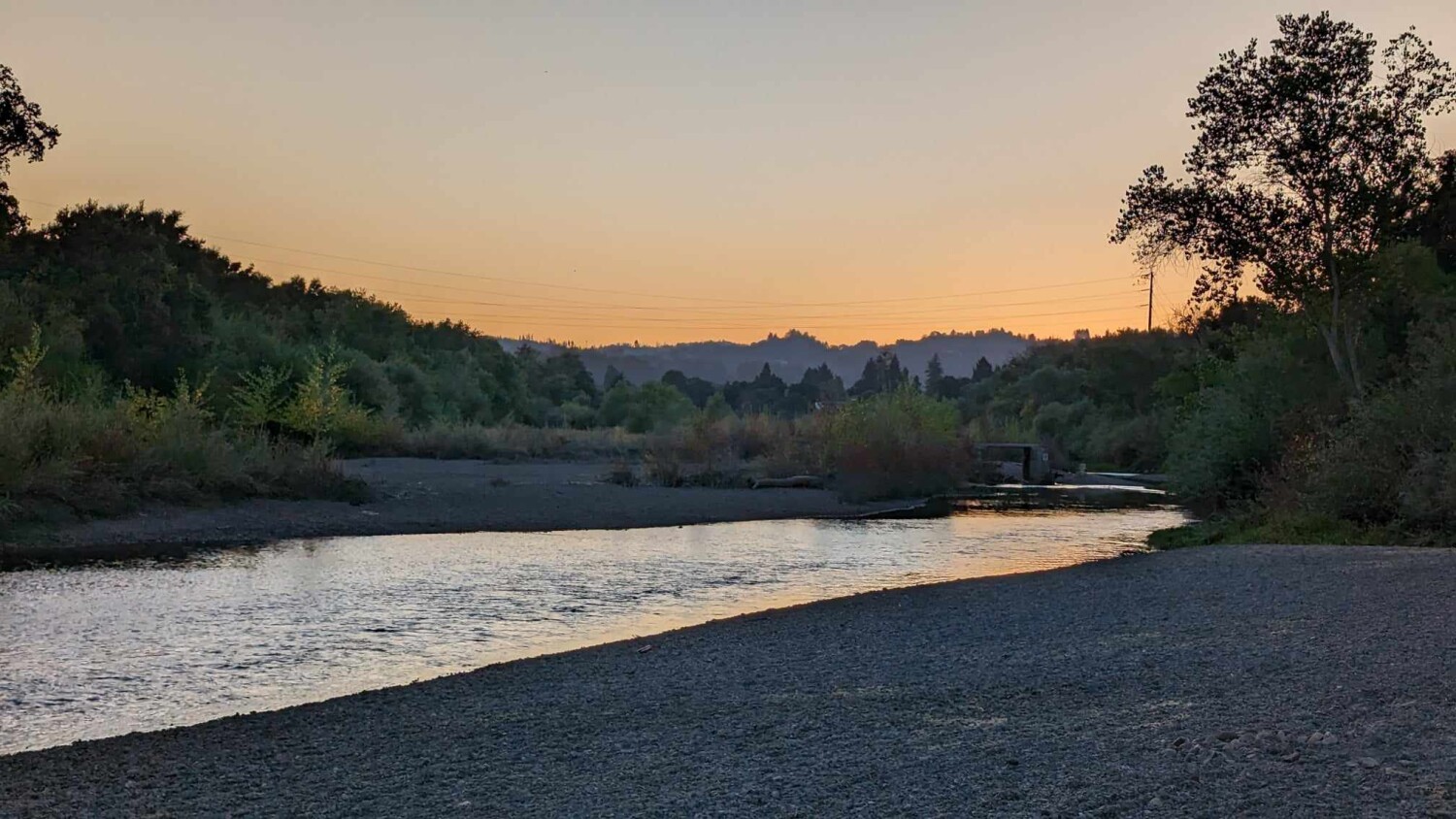Russian River at sunset