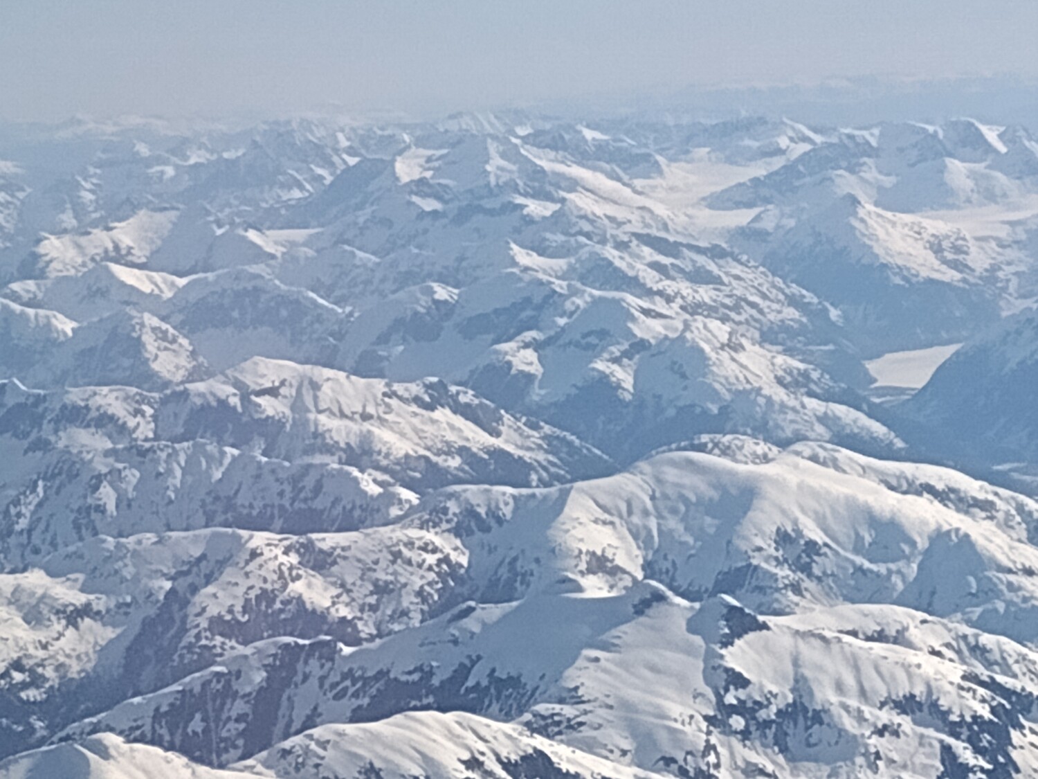 Majestic Alaska mountains from the airplane