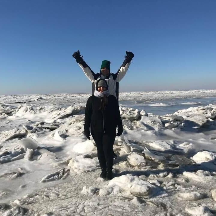 My kids in Delaware Bay January 2018