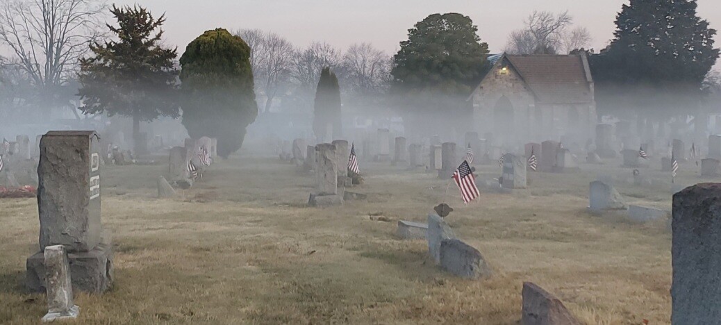 Fog Over Our Small Town Cemetary
