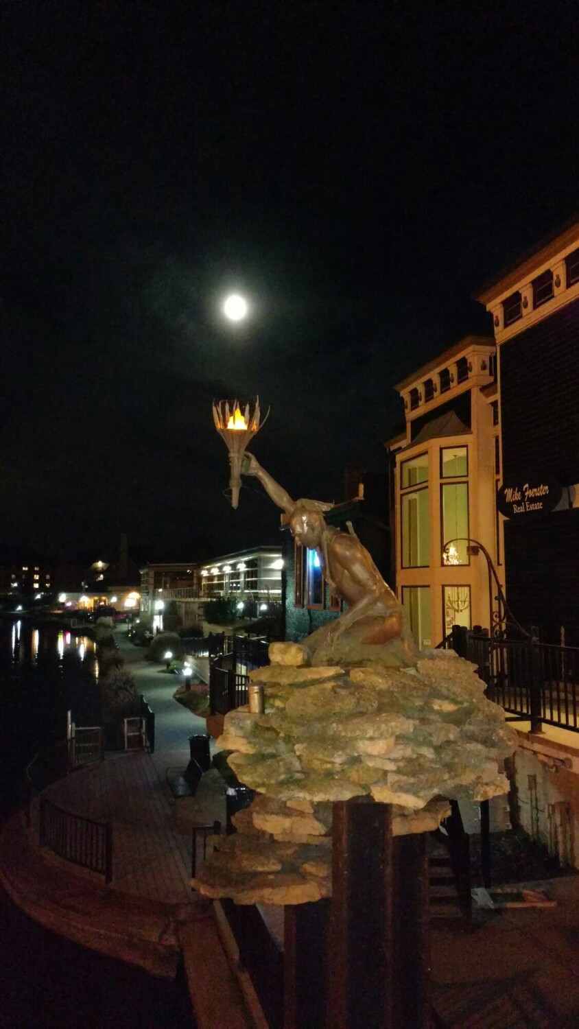 Night time in a small town