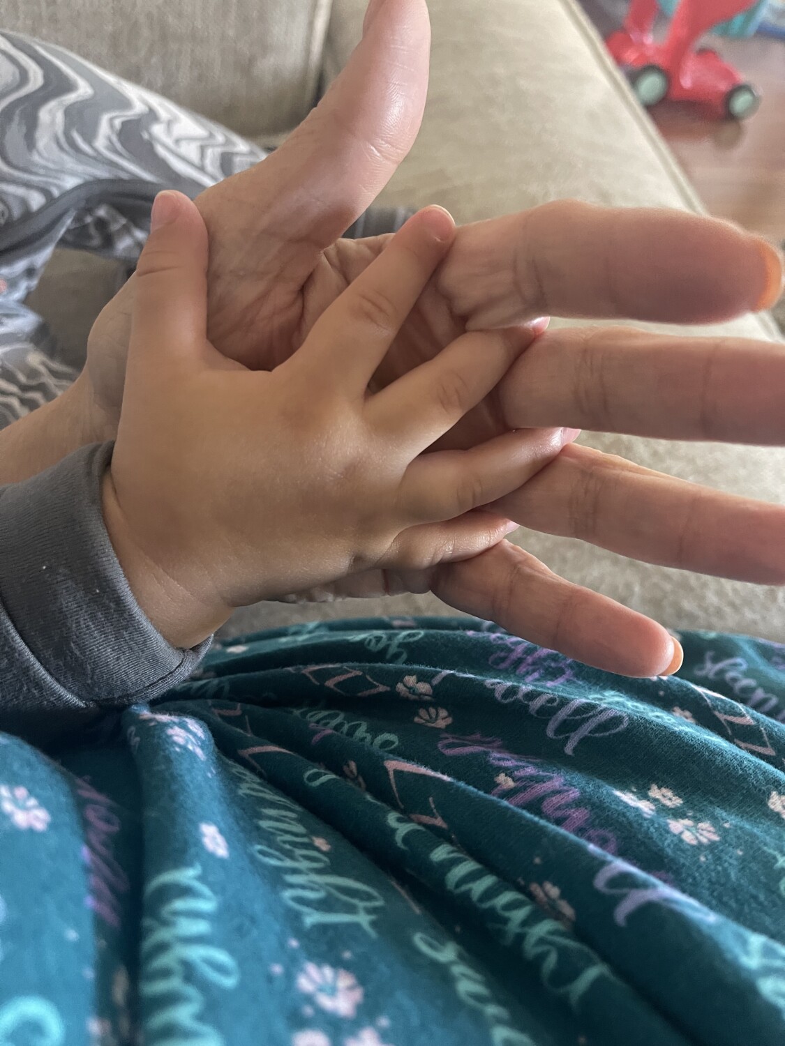 Holding grannies hand