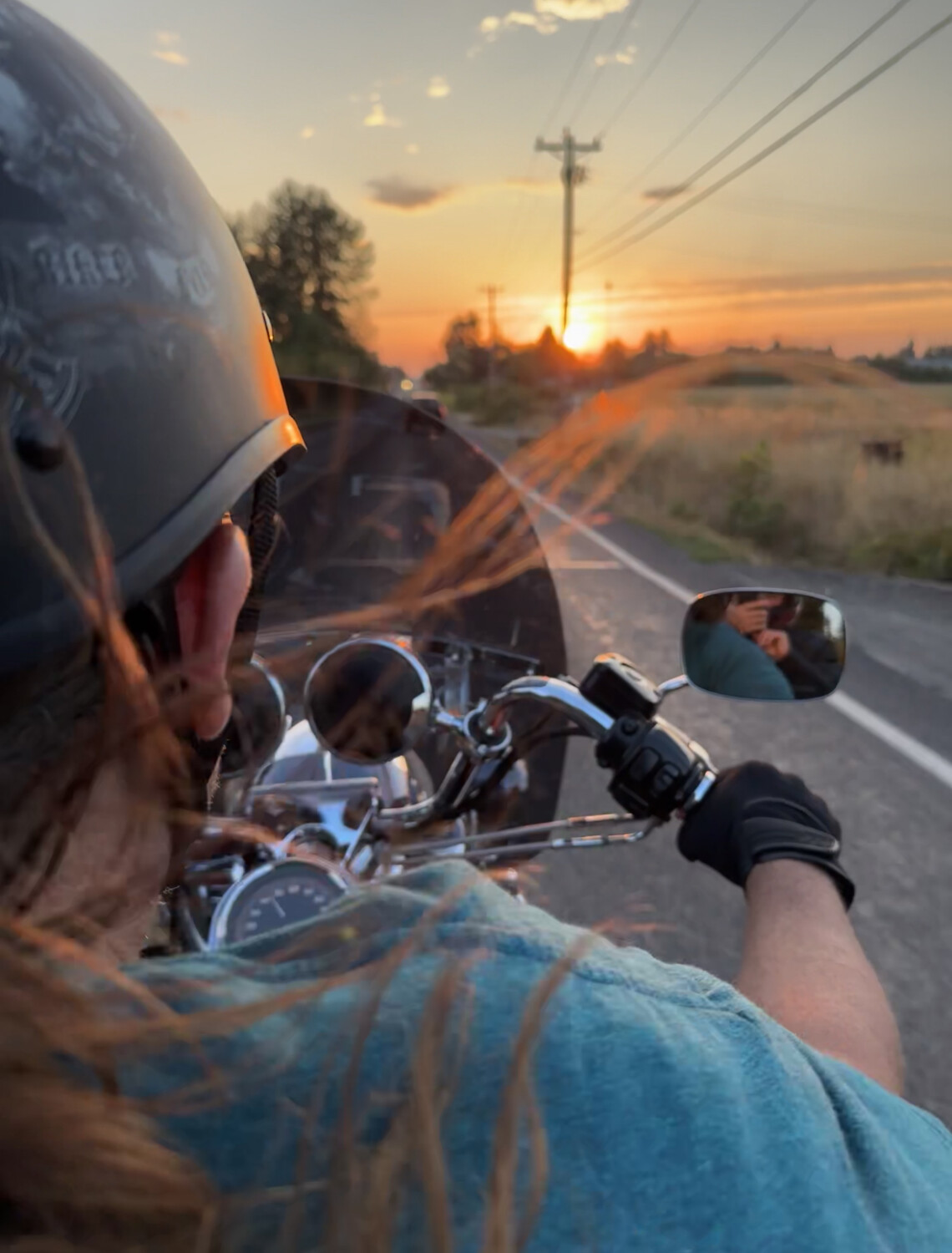 Drive in the sunset with the wind in your hair