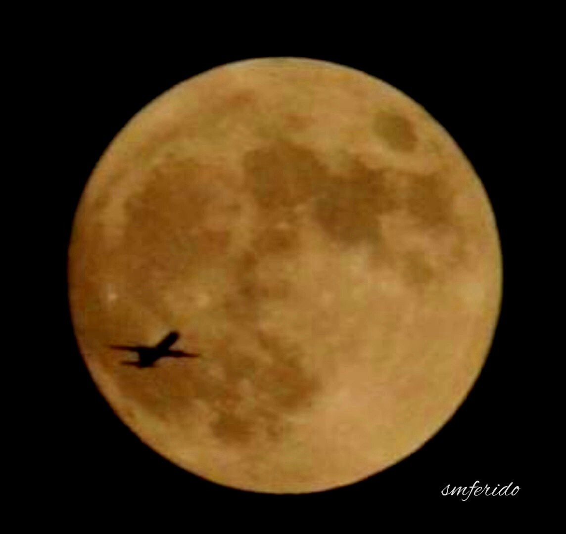 The moon and the plane.