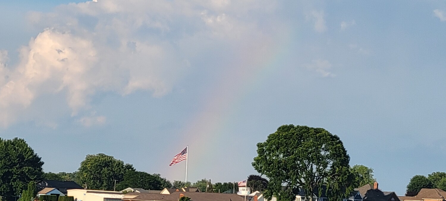 Rainbow on flag