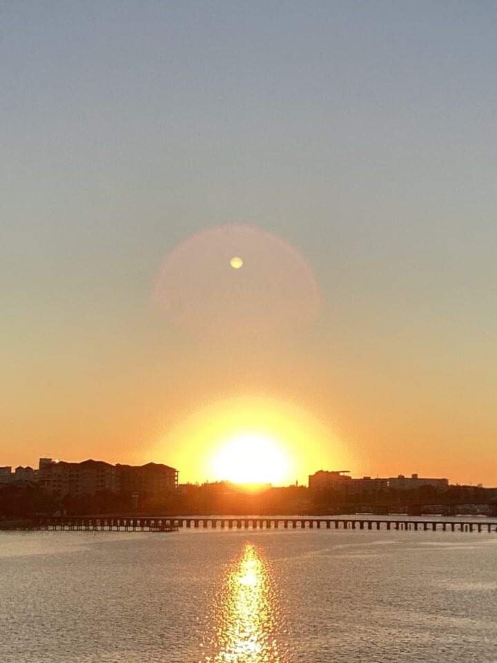 Moon haze over Sunset
