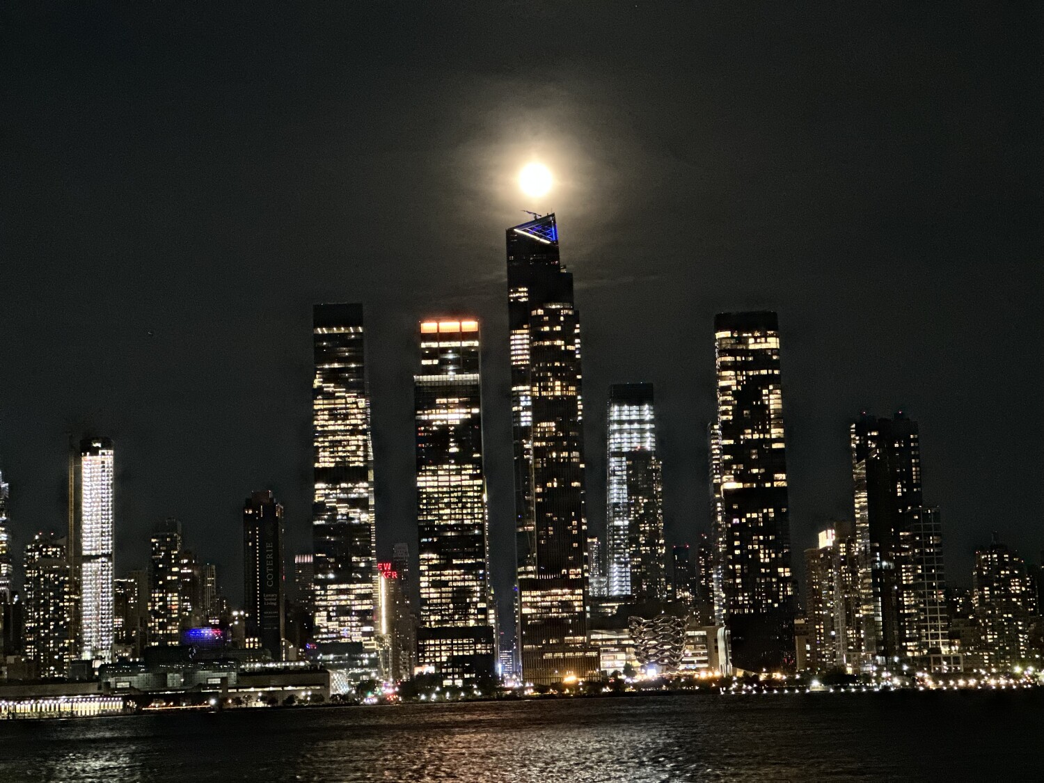 Supermoon over Manhattan