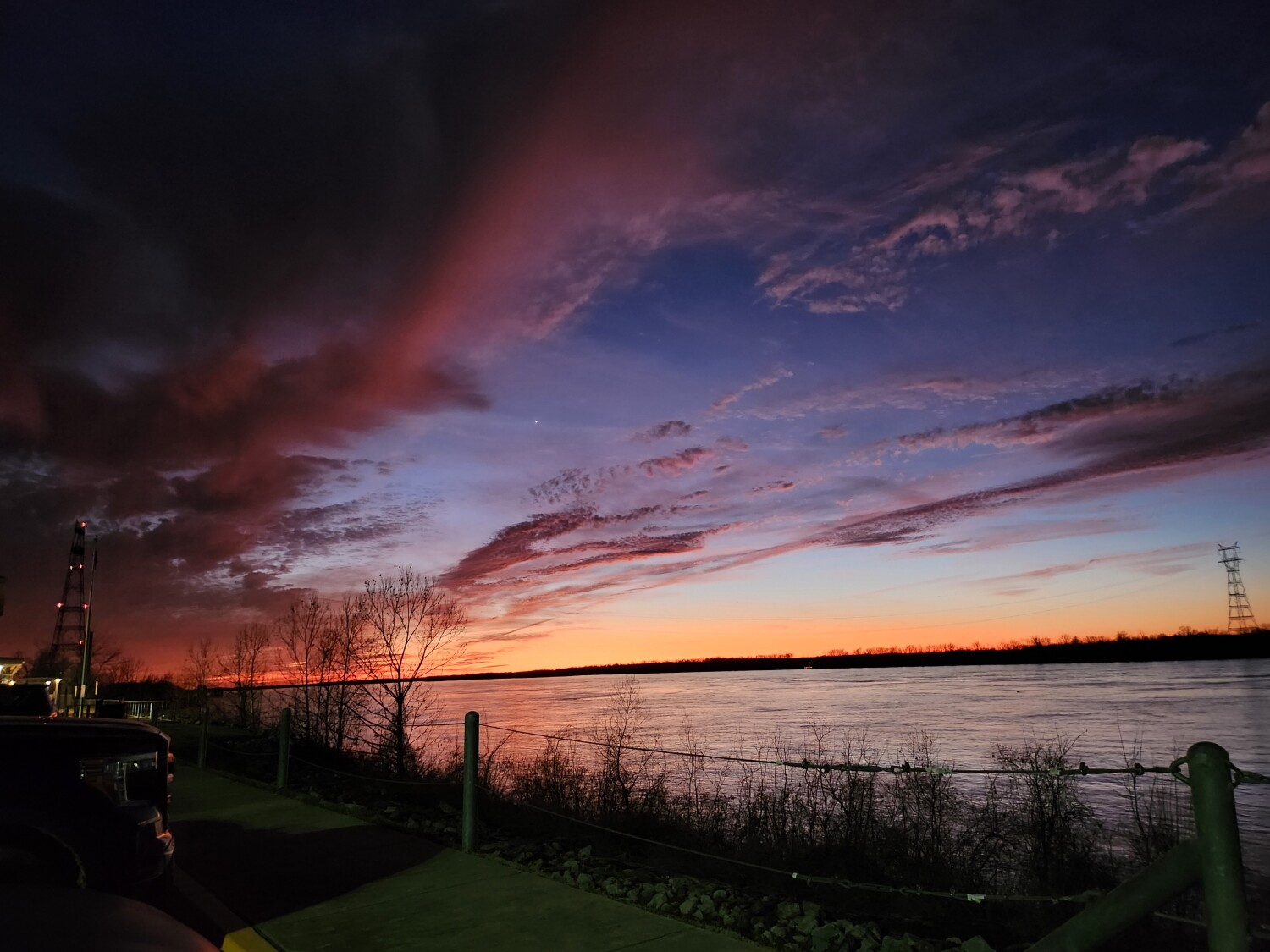 Sunset over Mississippi River