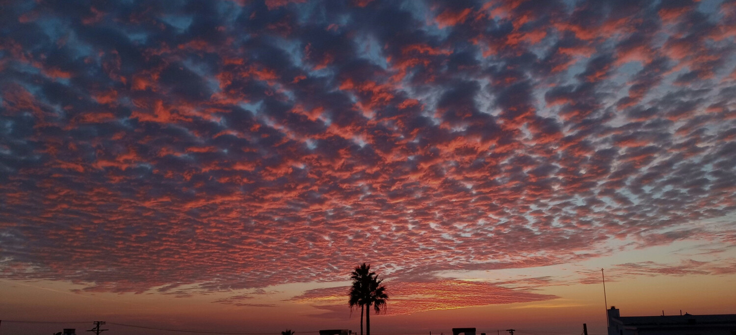 Dramatic, fluffy clouds.