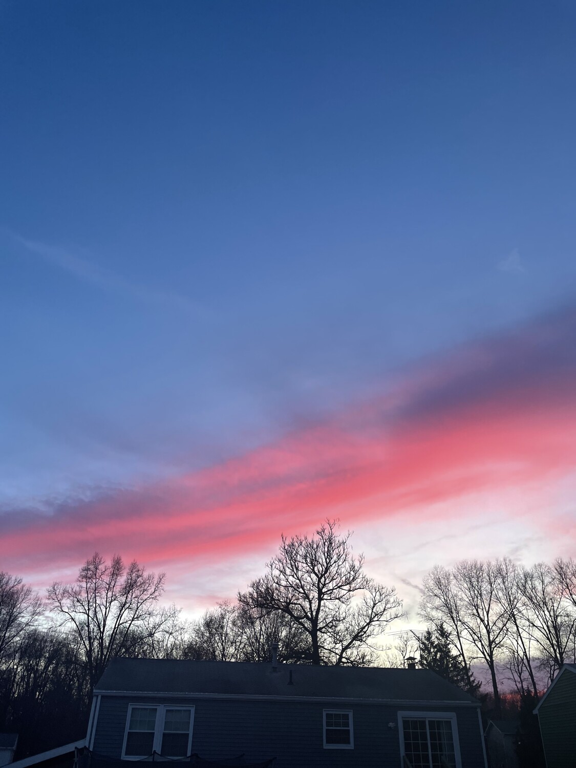 Red white and blue skies