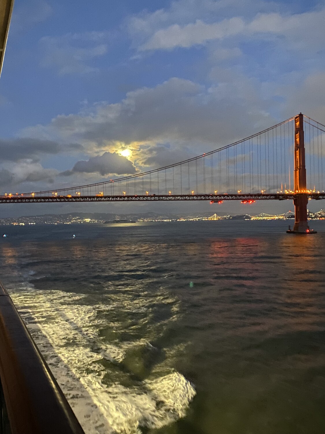 Moon rise over the Golden Gate