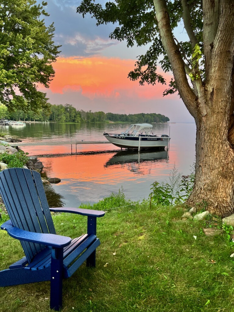 Relaxing by the lake.