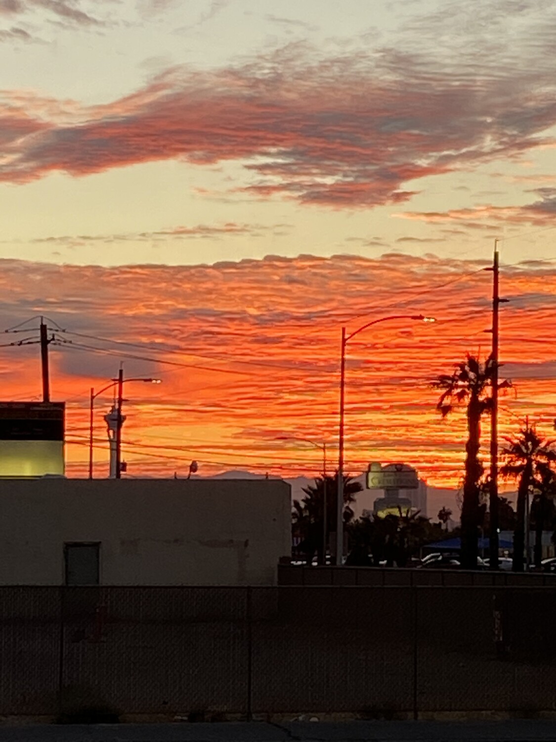 Las Vegas fire in the sky