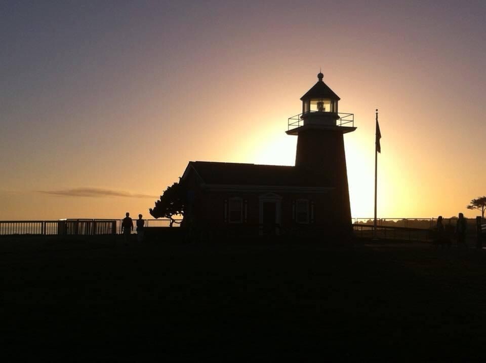 Sunset over lighthouse