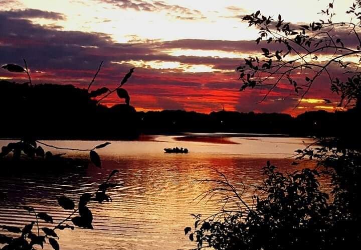 October Fire over Lake George, Hobart, IN