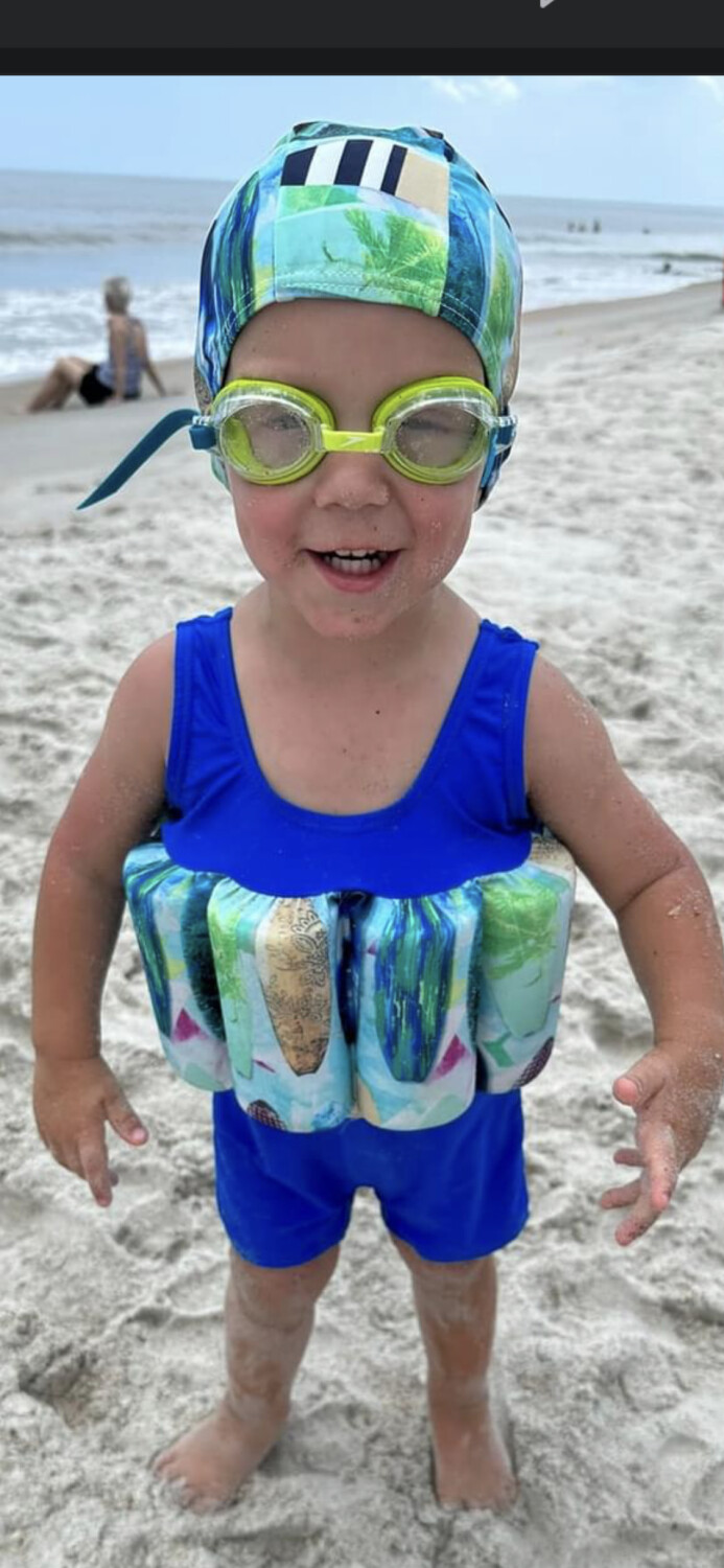 My grandson at the beach