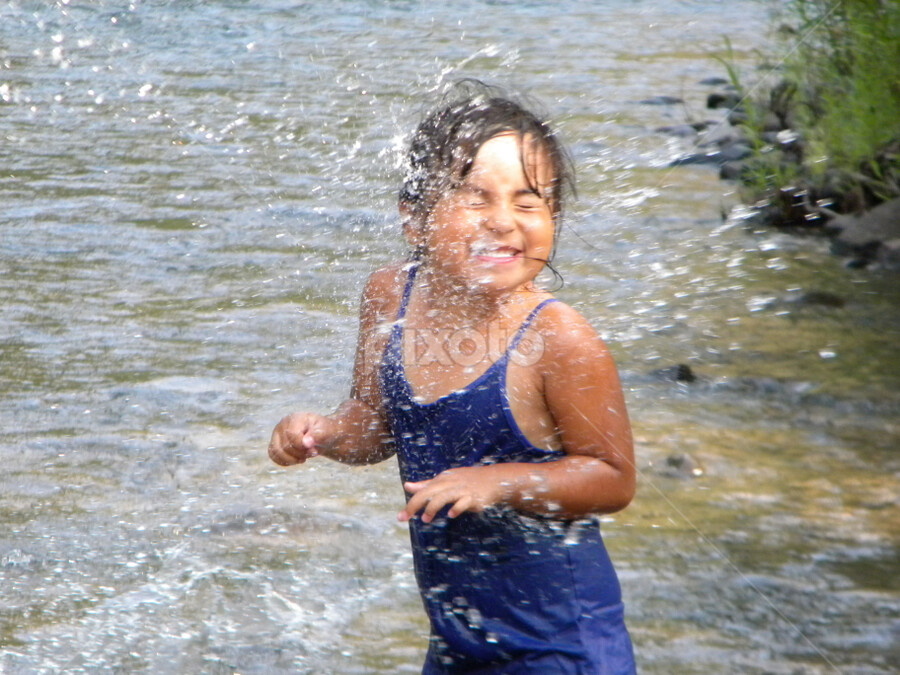 Water fight with grandpa