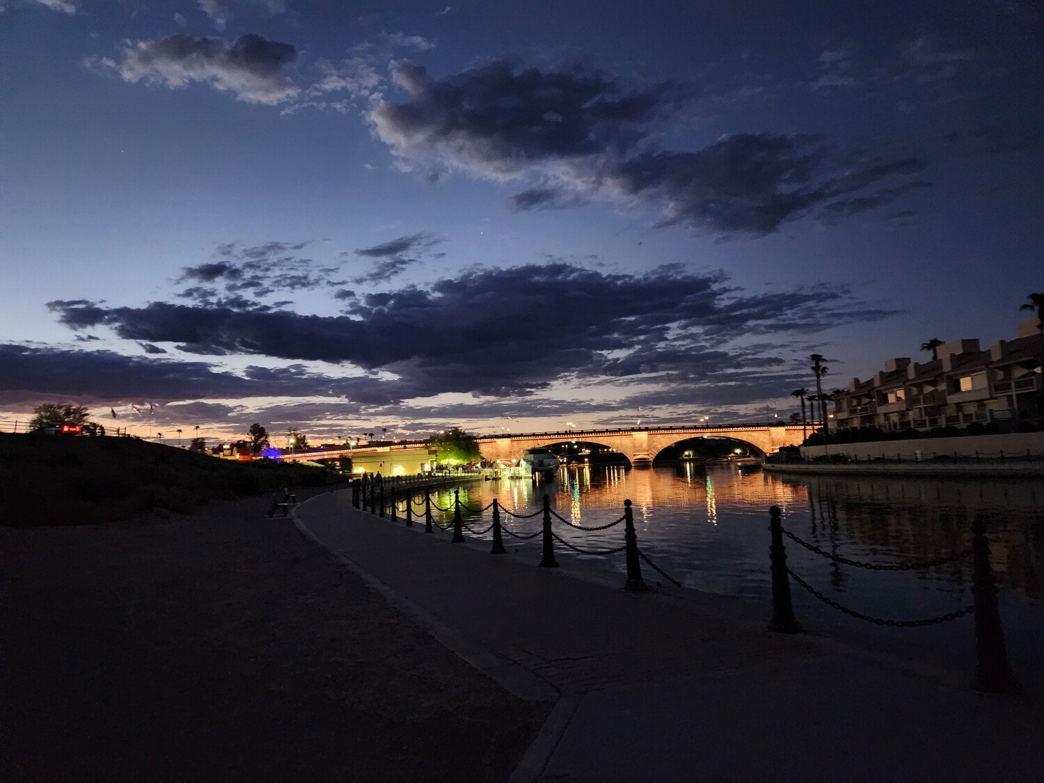 London Bridge glowing