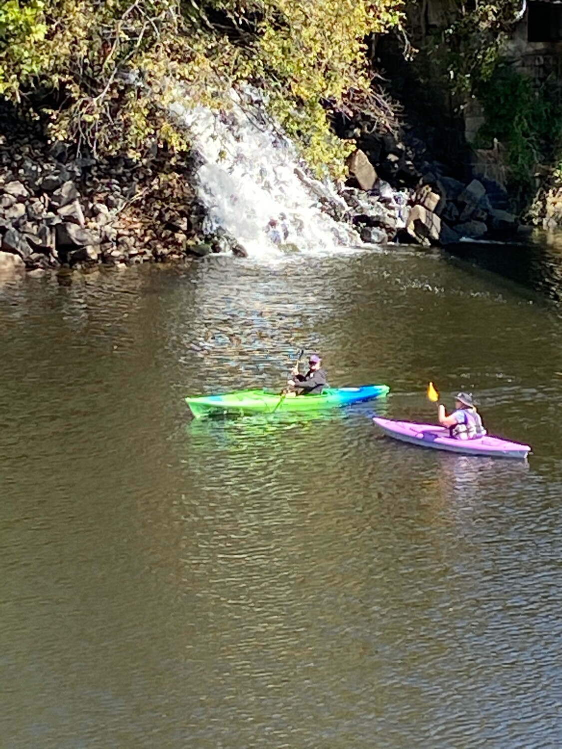 Occoquan canoes and waterfall