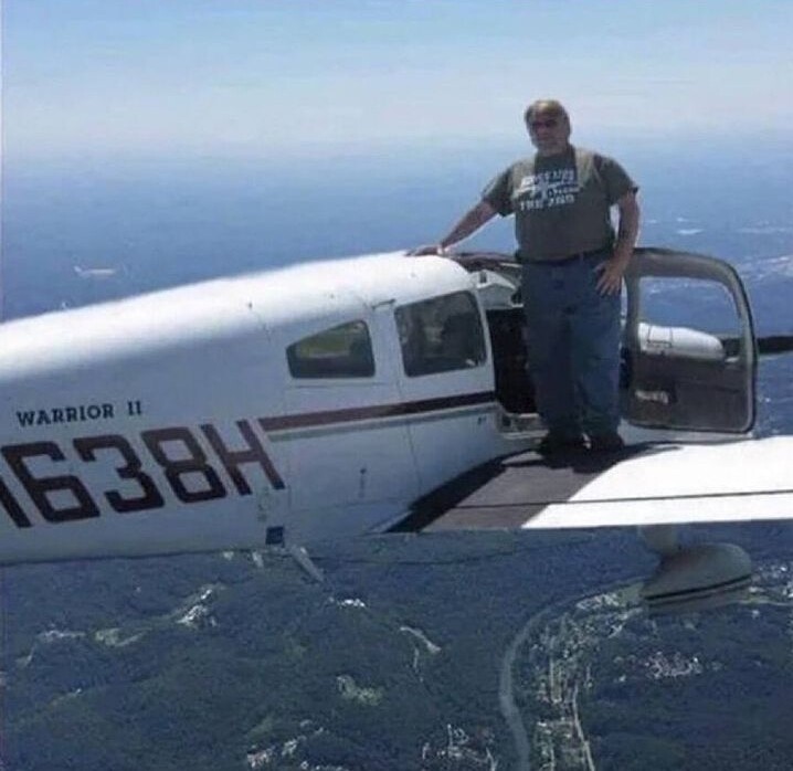 Grandpa Celebrating after he got his pilots liscen