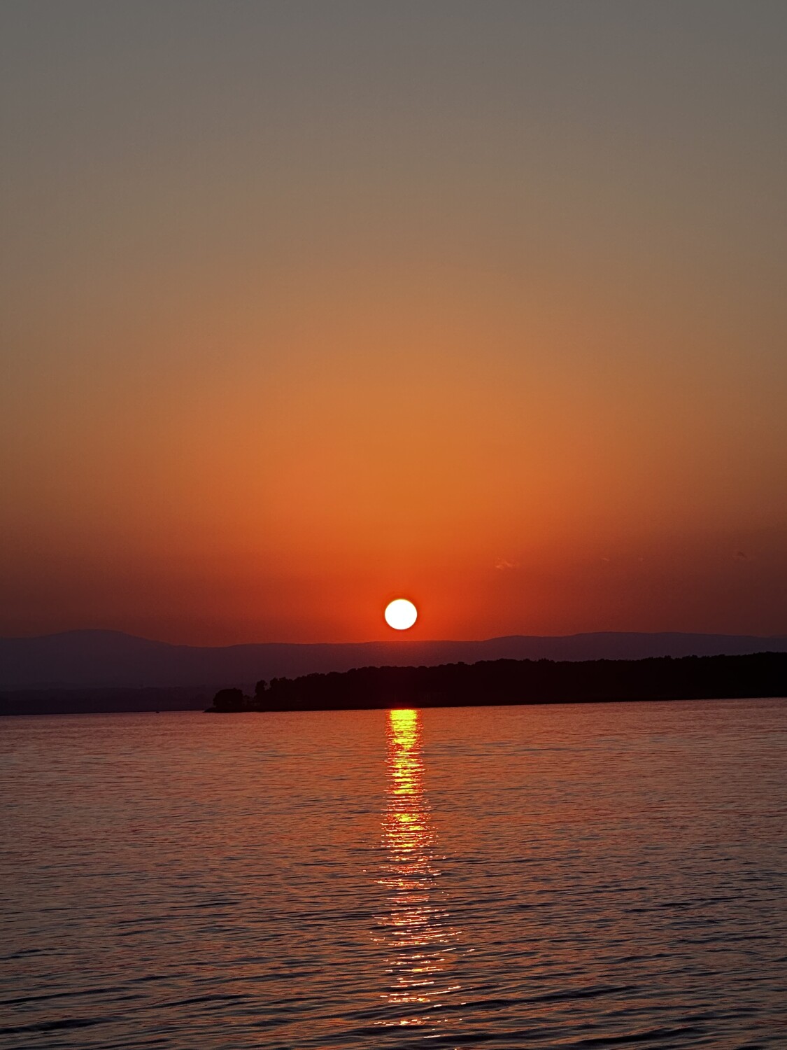 Sunset on lake champlain