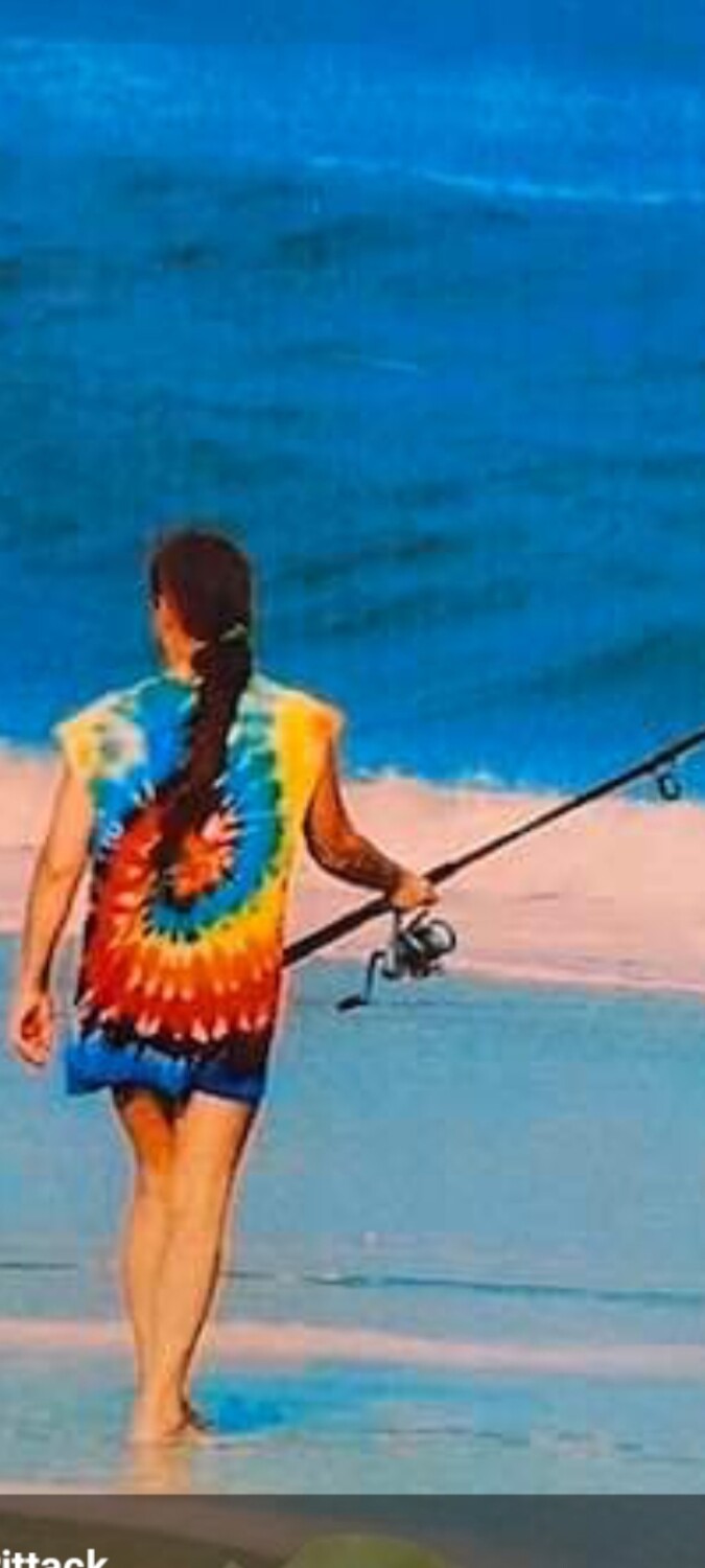 Surf fishing at  Assateague Island State park in M