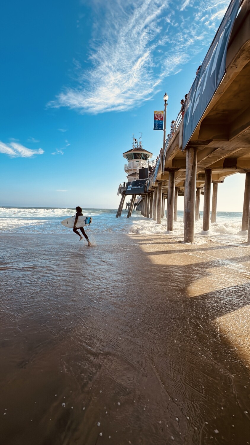Running through the waves