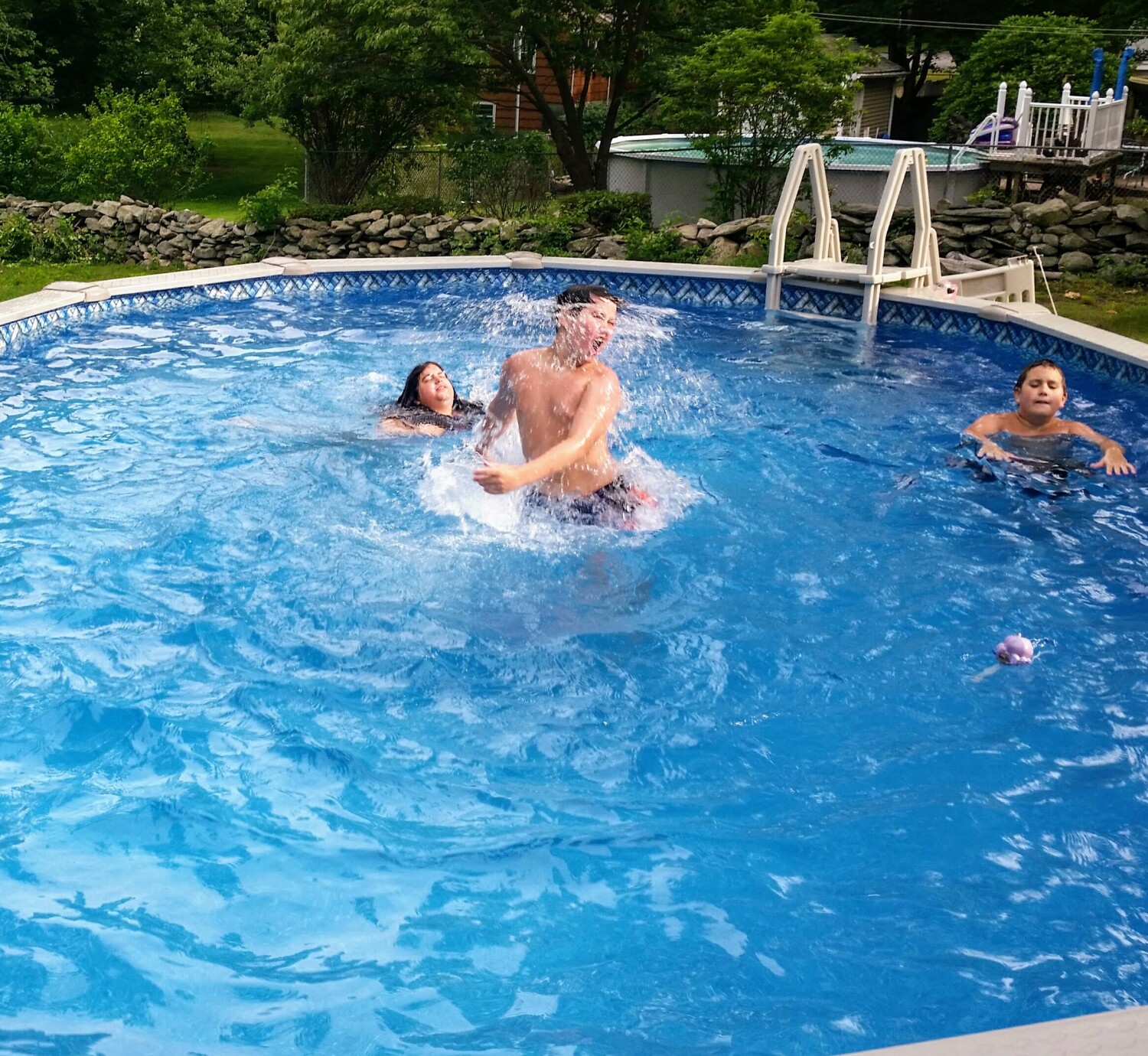 My grandson swimming