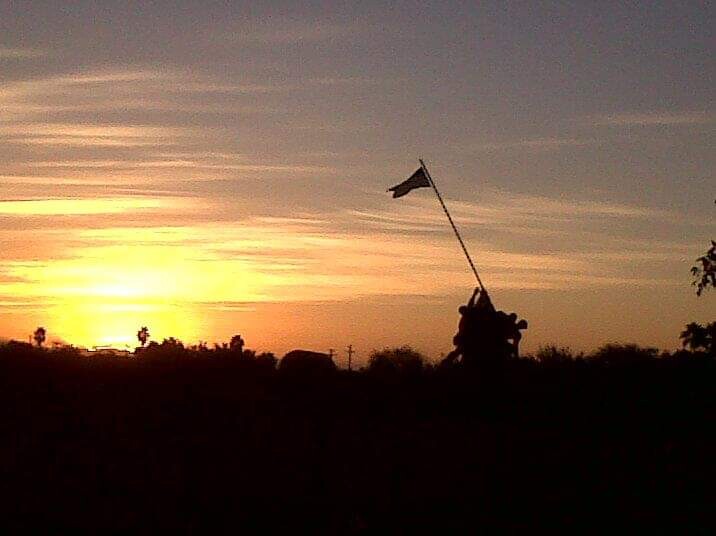 Sunrise over Iwo Jima Monument