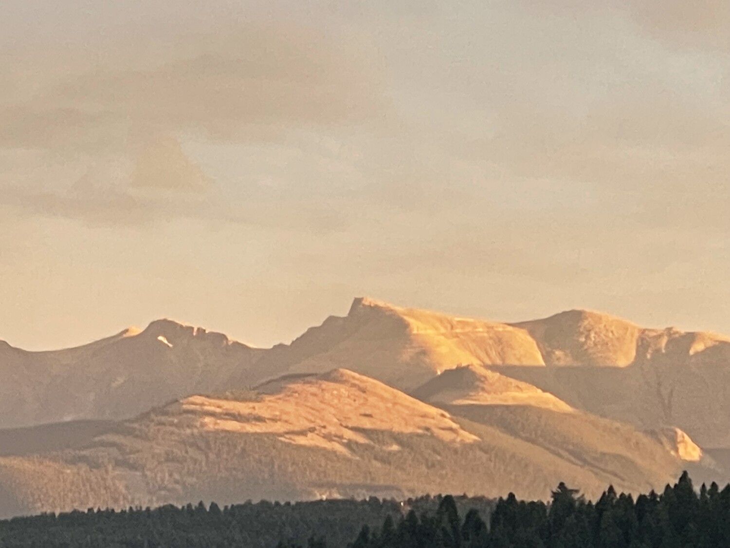 Sun painted mountains.