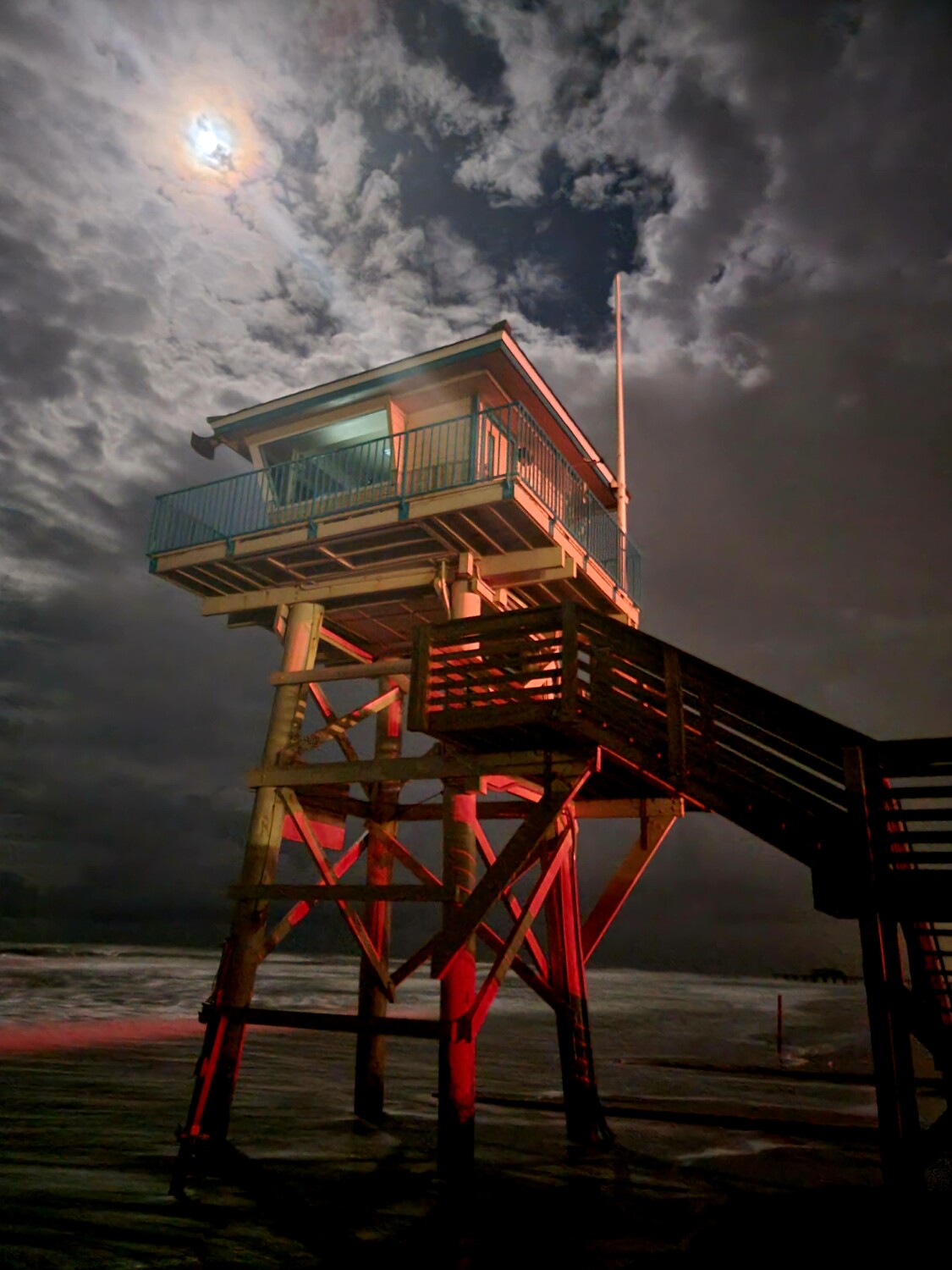 Lifeguard Tower under full moon