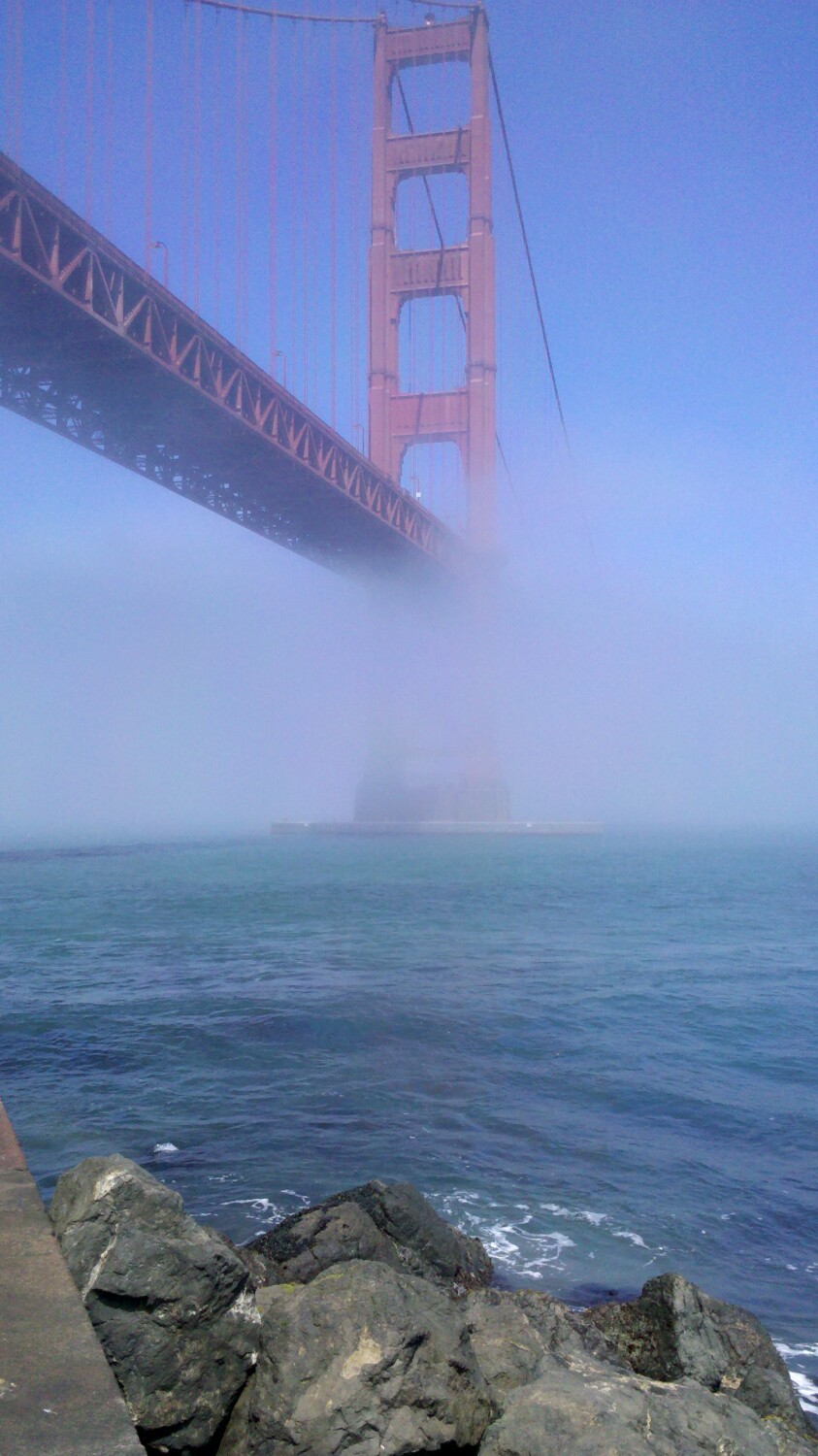 Golden Gate into the fog